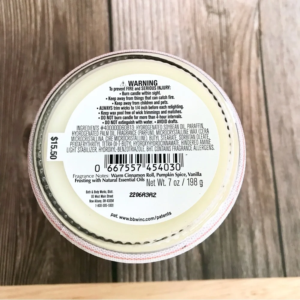 🆕25+ Hrs Pumpkin Cinnamon Bun by Bath and Body Works SINGLE WICK - Picture 3 of 4